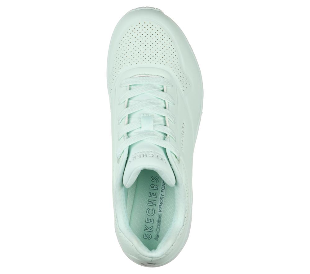 Women Skechers Uno - Frosty Kicks Lace Up Shoes Mint  USA |  9432-GRKUL
