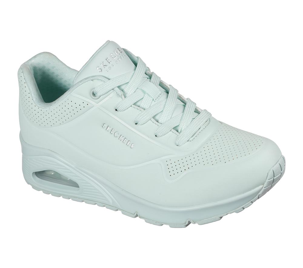 Women Skechers Uno - Frosty Kicks Lace Up Shoes Mint  USA |  9432-GRKUL