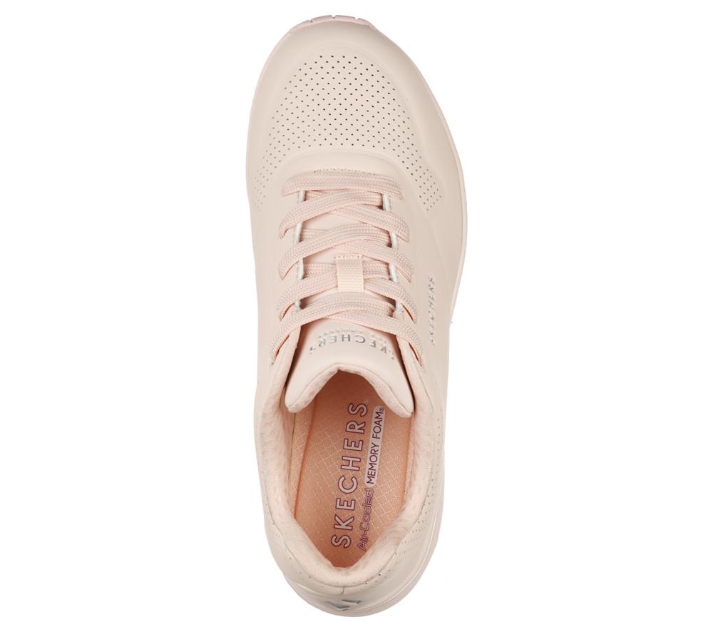 Women Skechers Uno - Frosty Kicks Lace Up Shoes Light Pink  USA |  7401-JFHKW