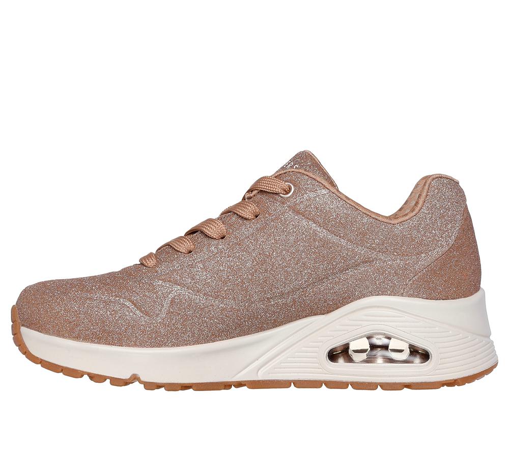Women Skechers Uno - Glitter Bomb Sneakers Rosegold  USA |  5812-UEOHN