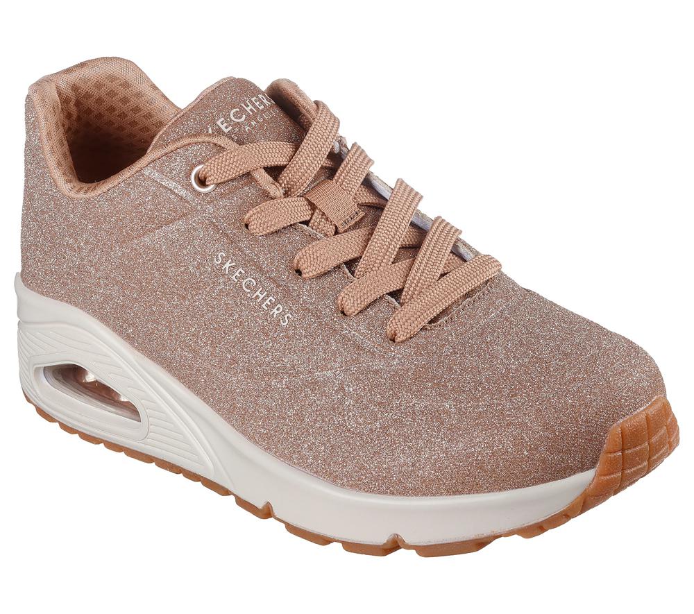 Women Skechers Uno - Glitter Bomb Sneakers Rosegold  USA |  5812-UEOHN