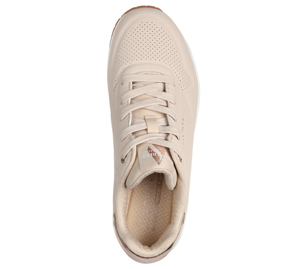 Women Skechers Uno - Golden Air Wedges Natural White  USA |  3926-RDOHY