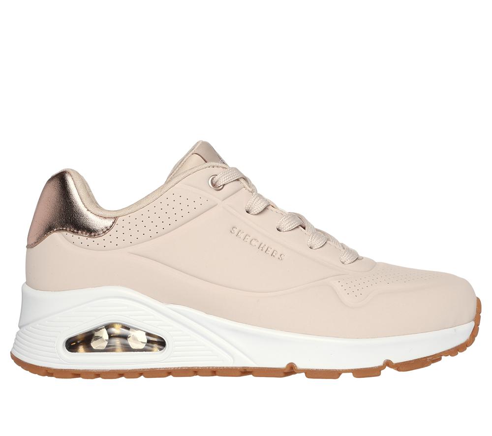 Women Skechers Uno - Golden Air Wedges Natural White  USA |  3926-RDOHY