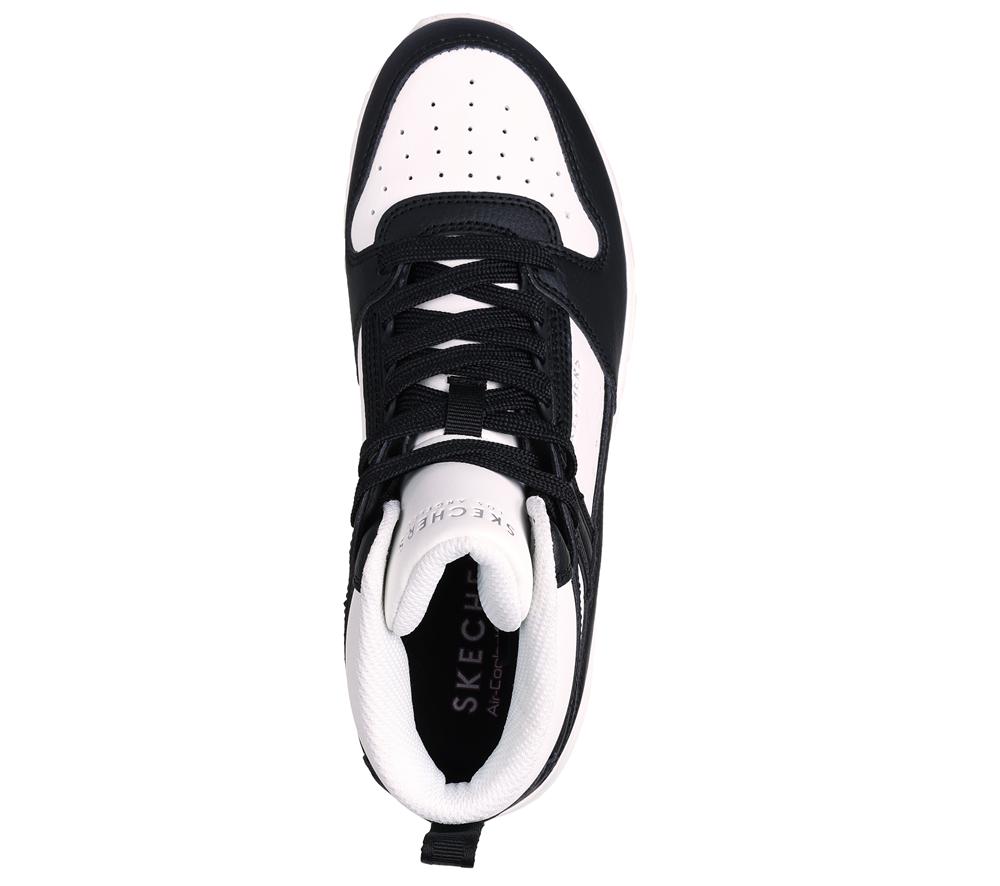 Women Skechers Uno - High Regards Lace Up Shoes White / Black  USA |  5217-OSIWN