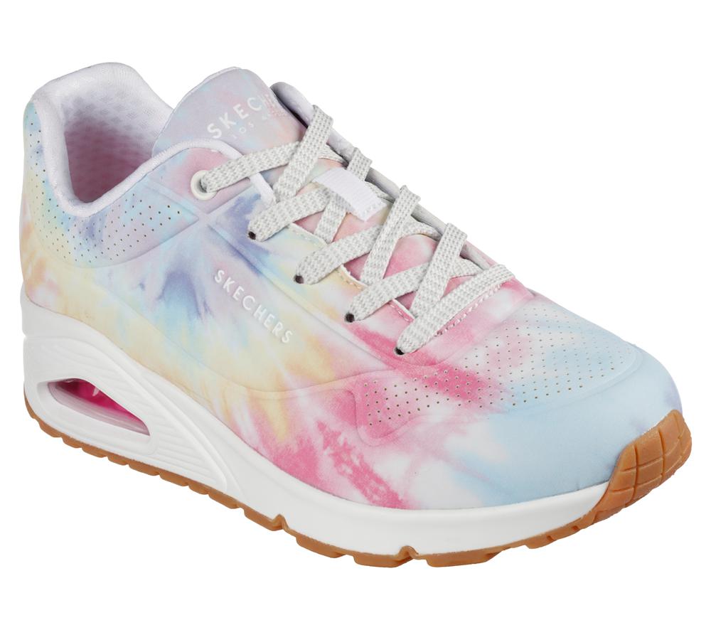 Women Skechers Uno - Hyped Hippie Wedges White / Multicolor  USA |  1534-FMPCB