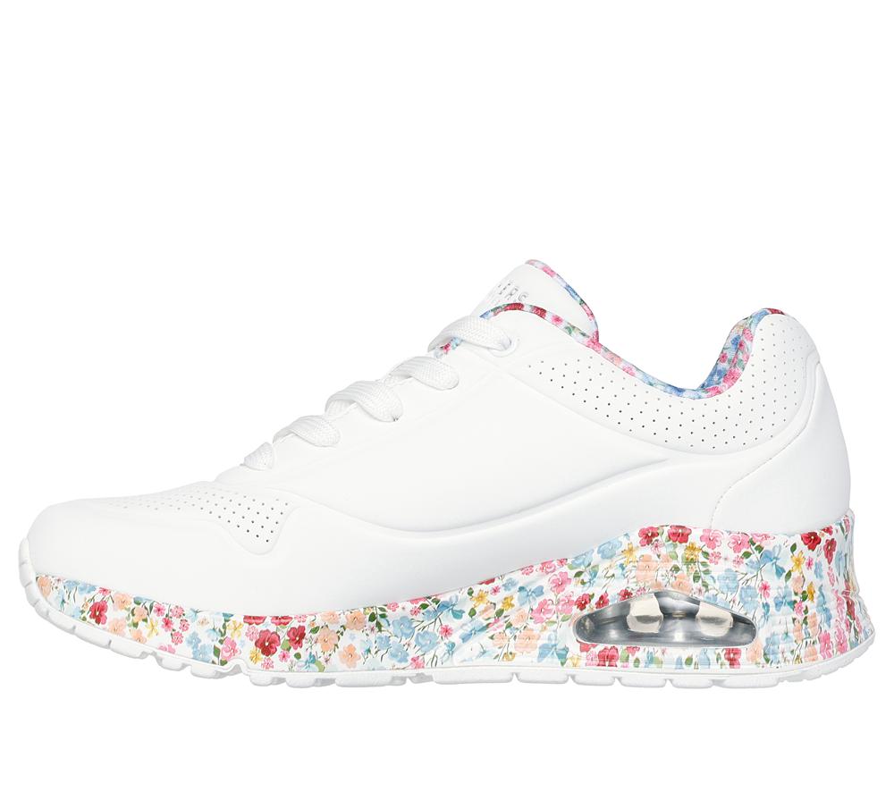 Women Skechers Uno - Majestic Garden Lace Up Shoes White  USA |  1293-ZQPBM