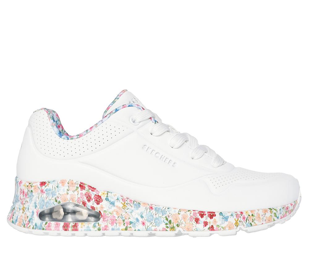Women Skechers Uno - Majestic Garden Lace Up Shoes White  USA |  1293-ZQPBM
