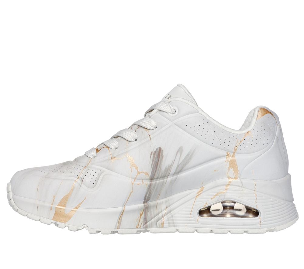 Women Skechers Uno - Marble Marvel Sneakers Off White  USA |  1483-TZMEG