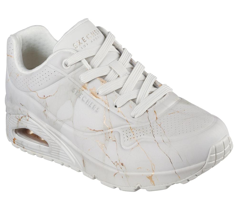 Women Skechers Uno - Marble Marvel Sneakers Off White  USA |  1483-TZMEG