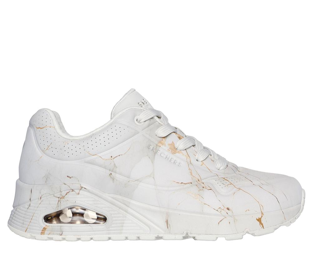 Women Skechers Uno - Marble Marvel Sneakers Off White  USA |  1483-TZMEG