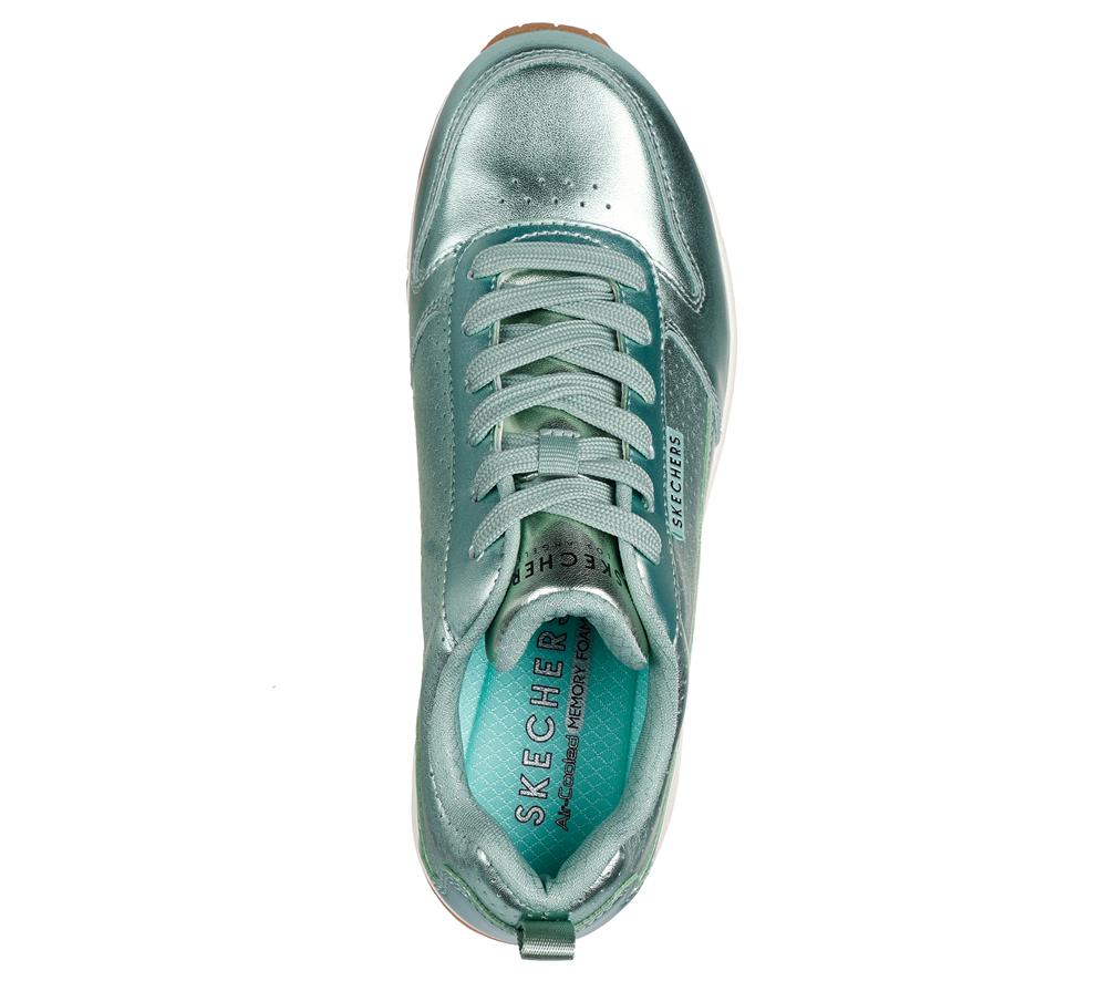 Women Skechers Uno - Metallixs Lace Up Shoes Sage Turquoise  USA |  7283-SHUGW