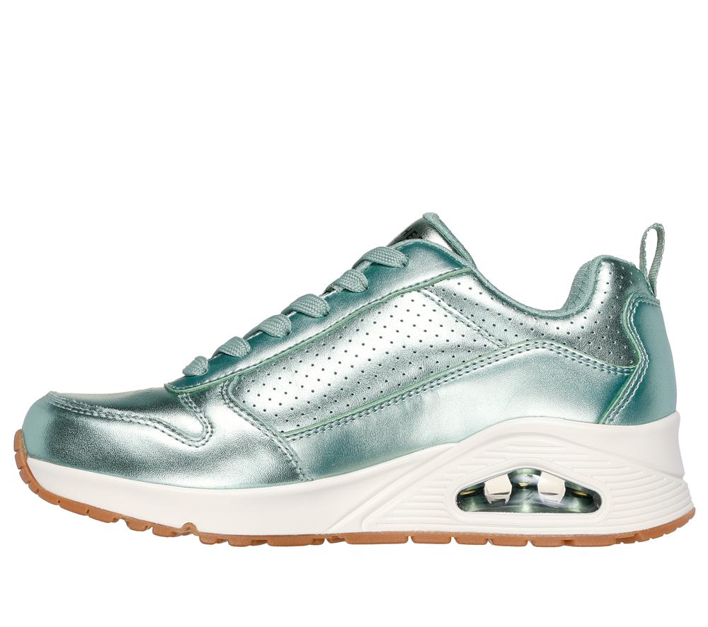Women Skechers Uno - Metallixs Lace Up Shoes Sage Turquoise  USA |  7283-SHUGW