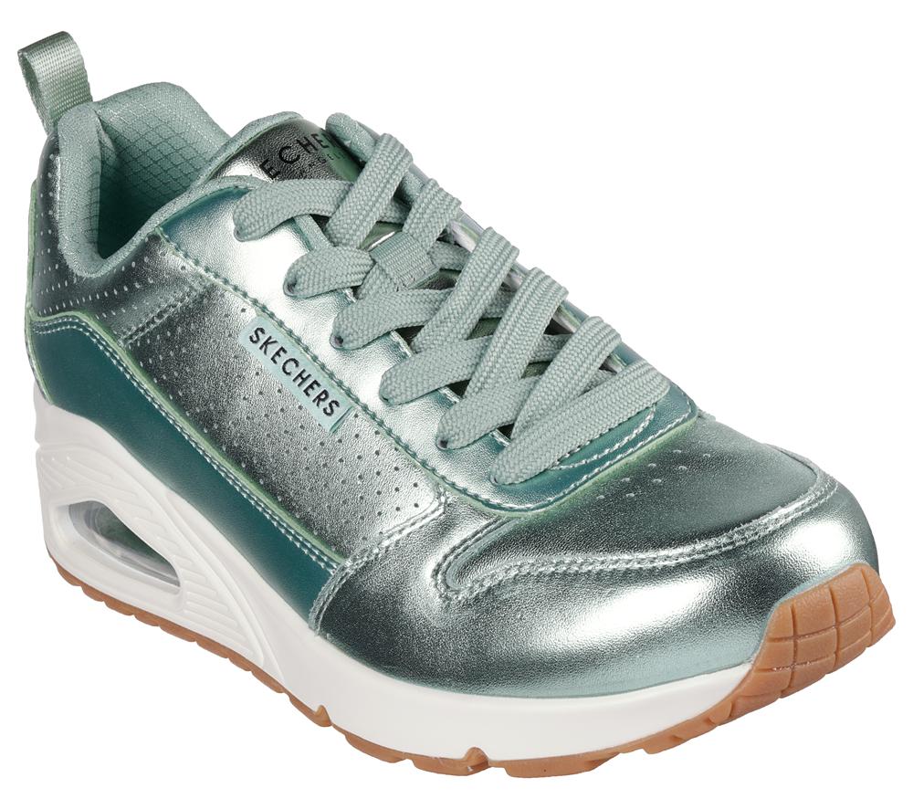 Women Skechers Uno - Metallixs Lace Up Shoes Sage Turquoise  USA |  7283-SHUGW