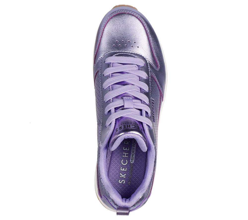 Women Skechers Uno - Metallixs Wedges Lavender Purple  USA |  6015-BKNTI