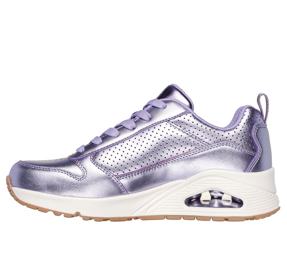 Women Skechers Uno - Metallixs Wedges Lavender Purple  USA |  6015-BKNTI