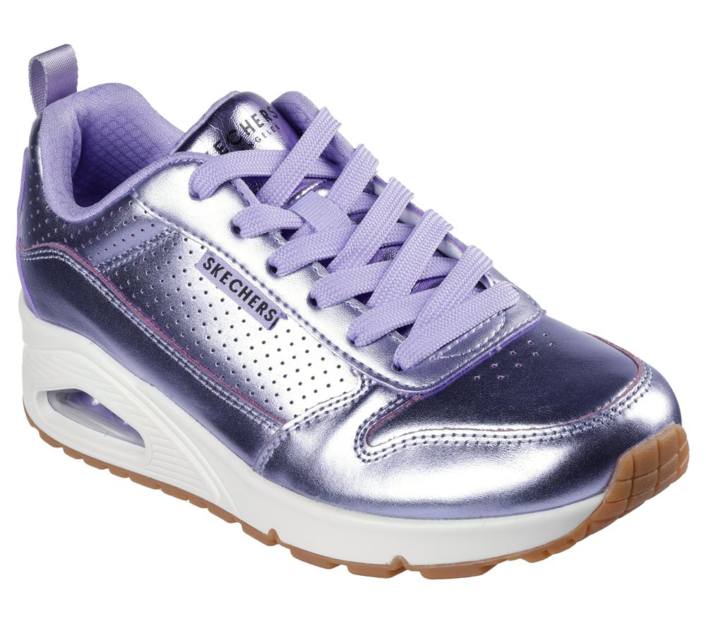 Women Skechers Uno - Metallixs Wedges Lavender Purple  USA |  6015-BKNTI