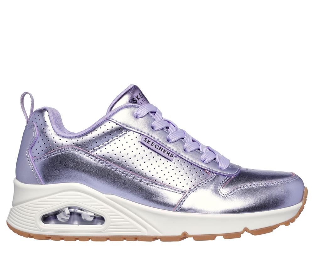 Women Skechers Uno - Metallixs Wedges Lavender Purple  USA |  6015-BKNTI