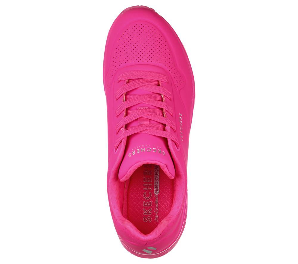 Women Skechers Uno - Night Shades Lace Up Shoes Hot Pink  USA |  5389-DJETY