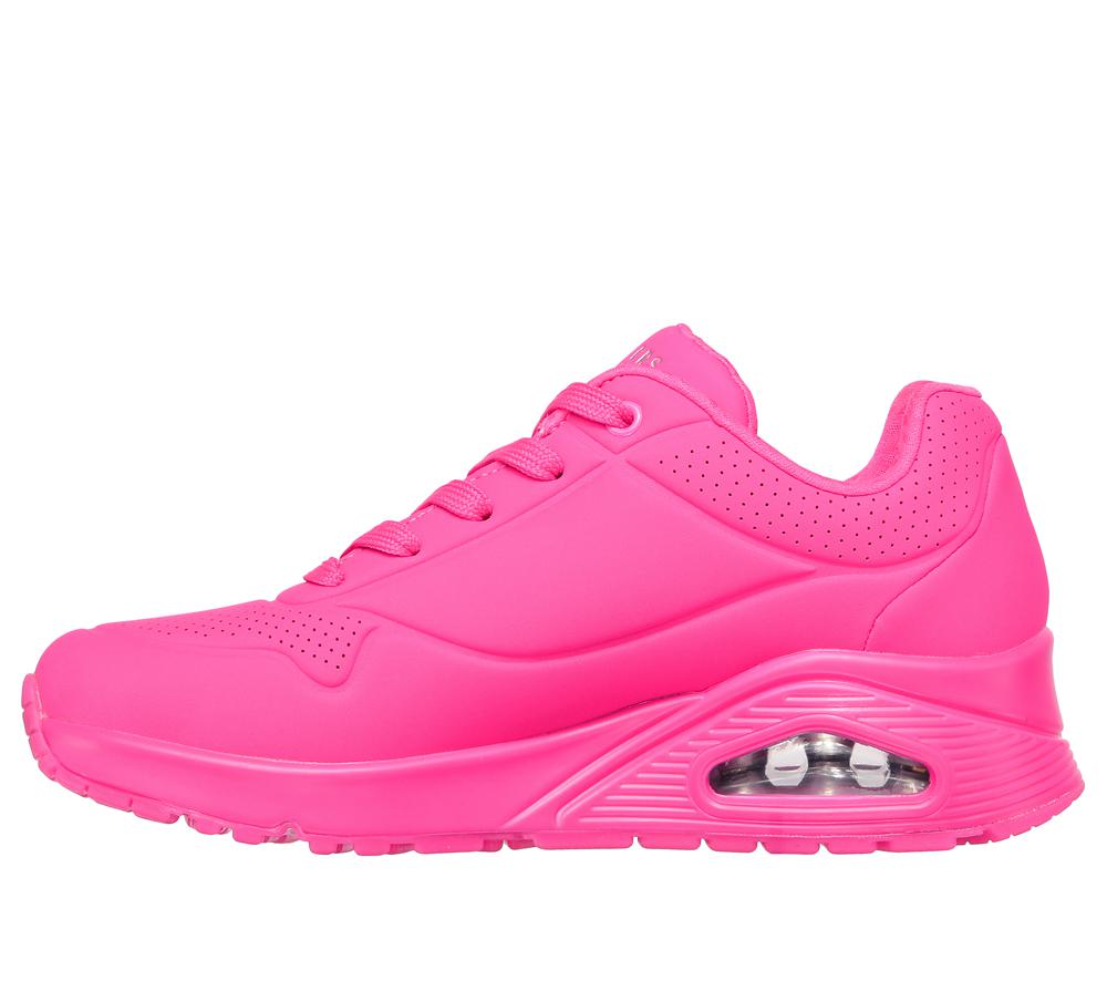 Women Skechers Uno - Night Shades Lace Up Shoes Hot Pink  USA |  5389-DJETY