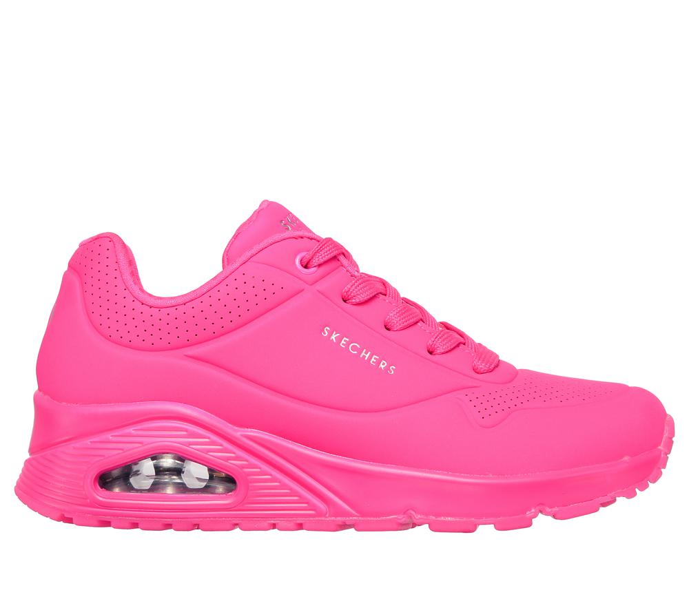 Women Skechers Uno - Night Shades Lace Up Shoes Hot Pink  USA |  5389-DJETY