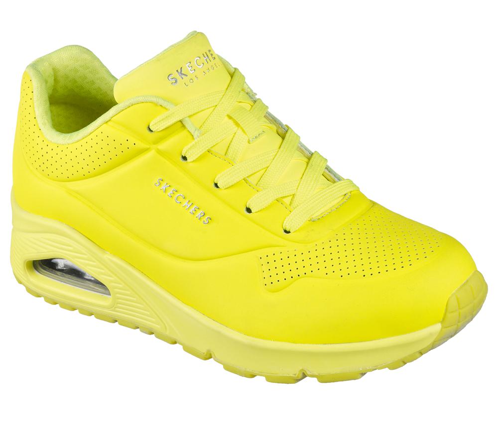Women Skechers Uno - Night Shades Wedges Neon Yellow  USA |  0678-BHNYT