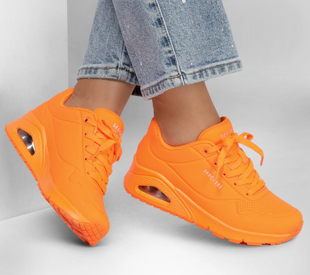 Women Skechers Uno - Night Shades Wedges Neon Orange  USA |  8304-MQIUZ