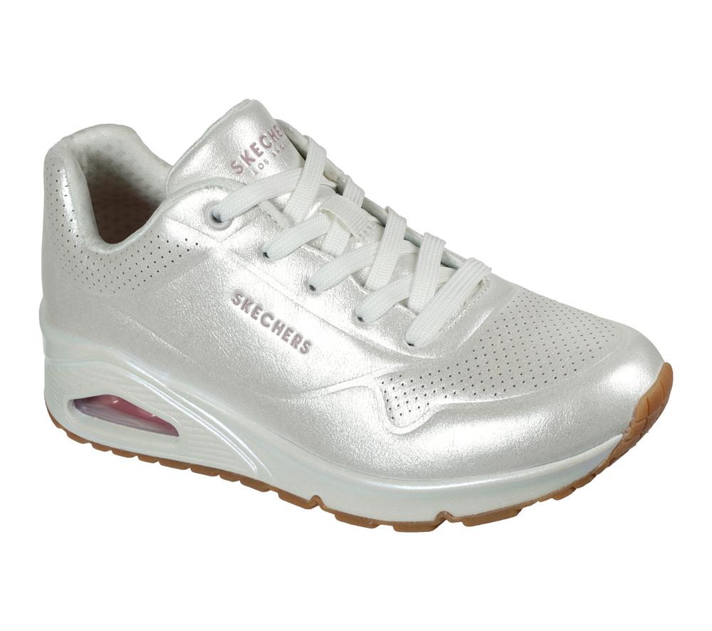 Women Skechers Uno - Pearl Queen Wedges White  USA |  1497-CHRLN