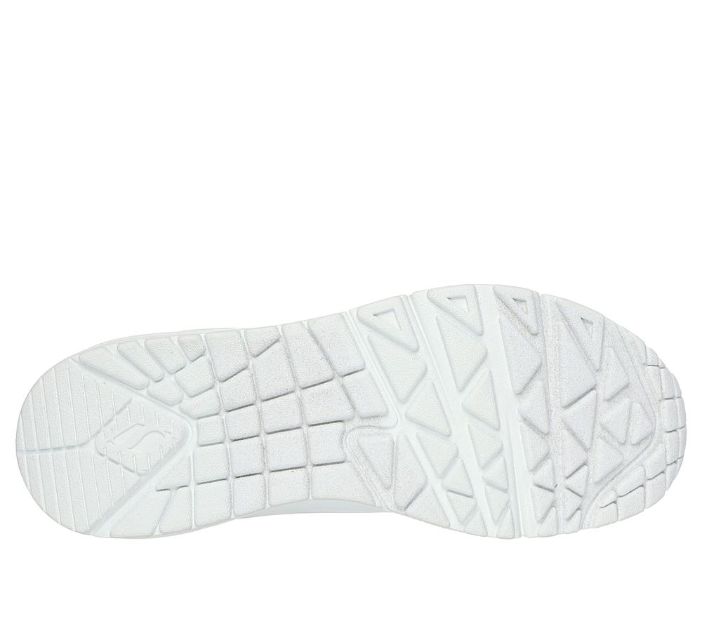 Women Skechers Uno - Pop Back Lace Up Shoes White / Mint  USA |  9720-NMTUG