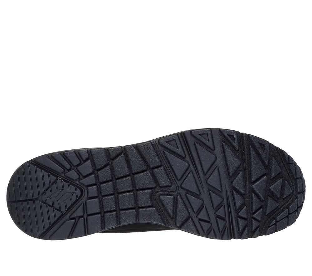 Women Skechers Uno - Pop Back Lace Up Shoes Black / Hot Pink  USA |  1578-QEKBG