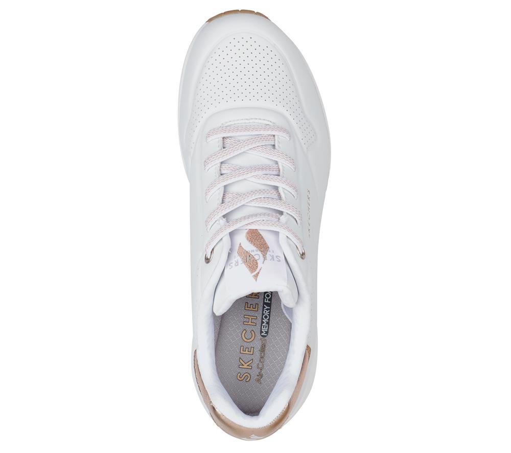 Women Skechers Uno - Shimmer Away Wedges White  USA |  7934-EHPSM