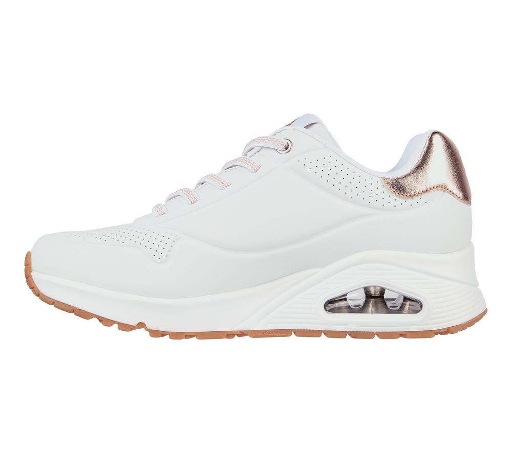 Women Skechers Uno - Shimmer Away Wedges White  USA |  7934-EHPSM