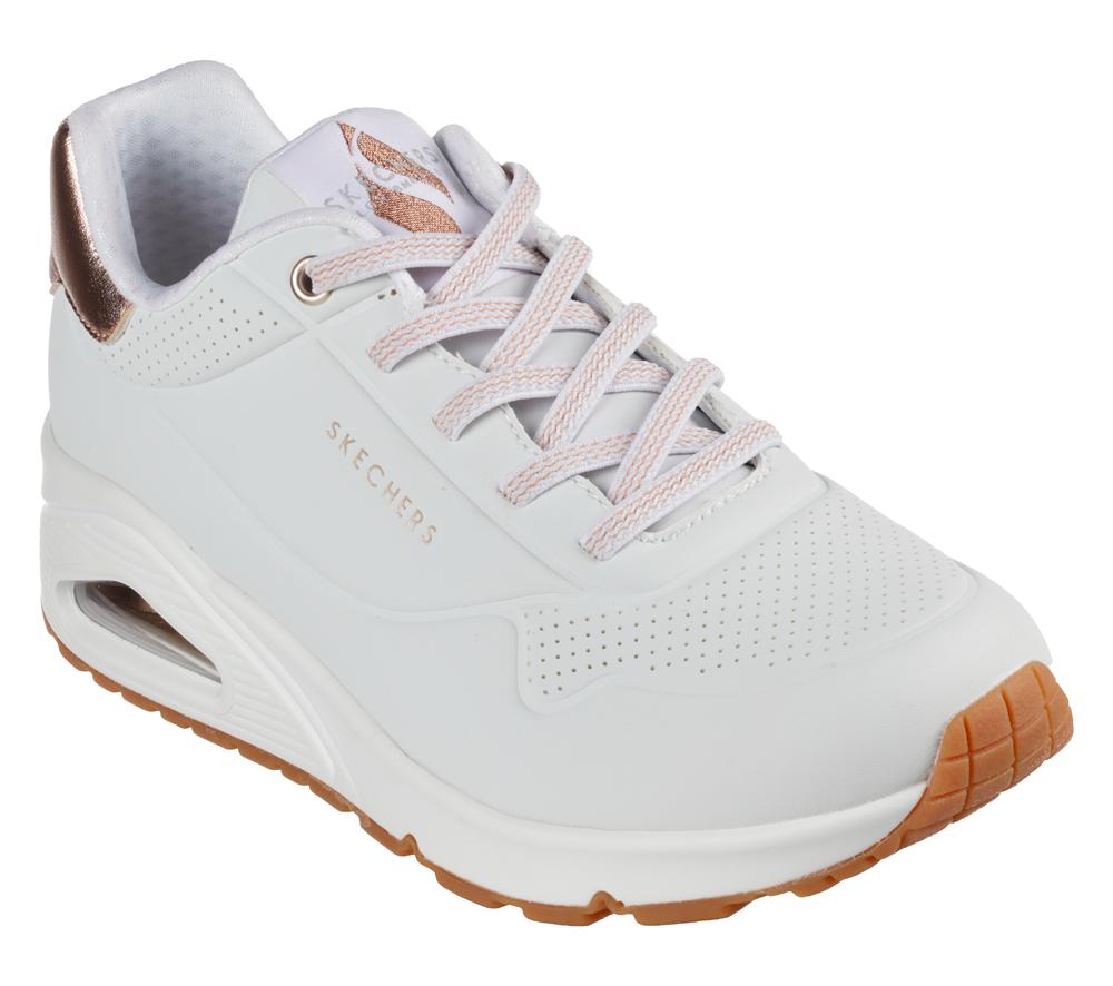 Women Skechers Uno - Shimmer Away Wedges White  USA |  7934-EHPSM
