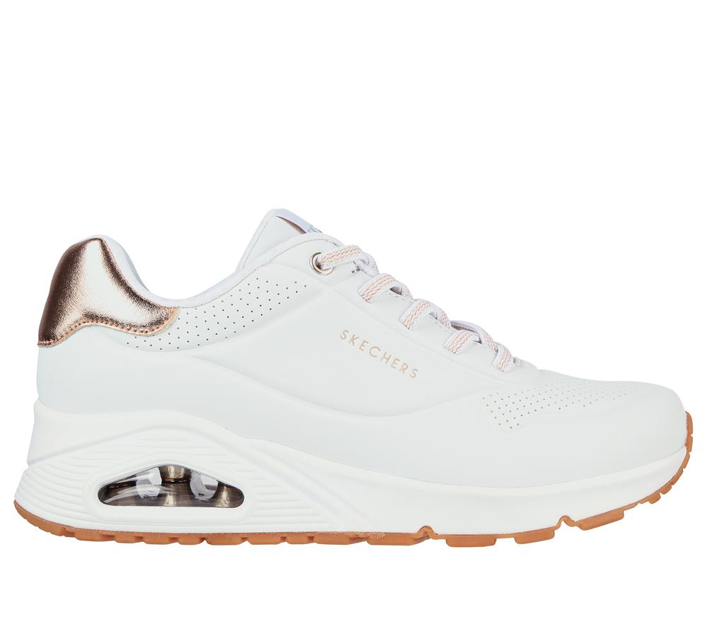 Women Skechers Uno - Shimmer Away Wedges White  USA |  7934-EHPSM