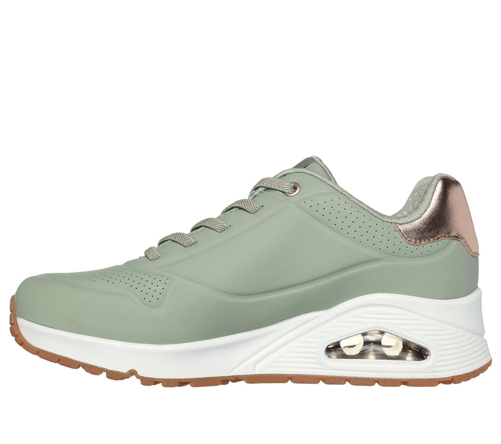 Women Skechers Uno - Shimmer Away Wedges Sage Turquoise  USA |  0261-NSGMA