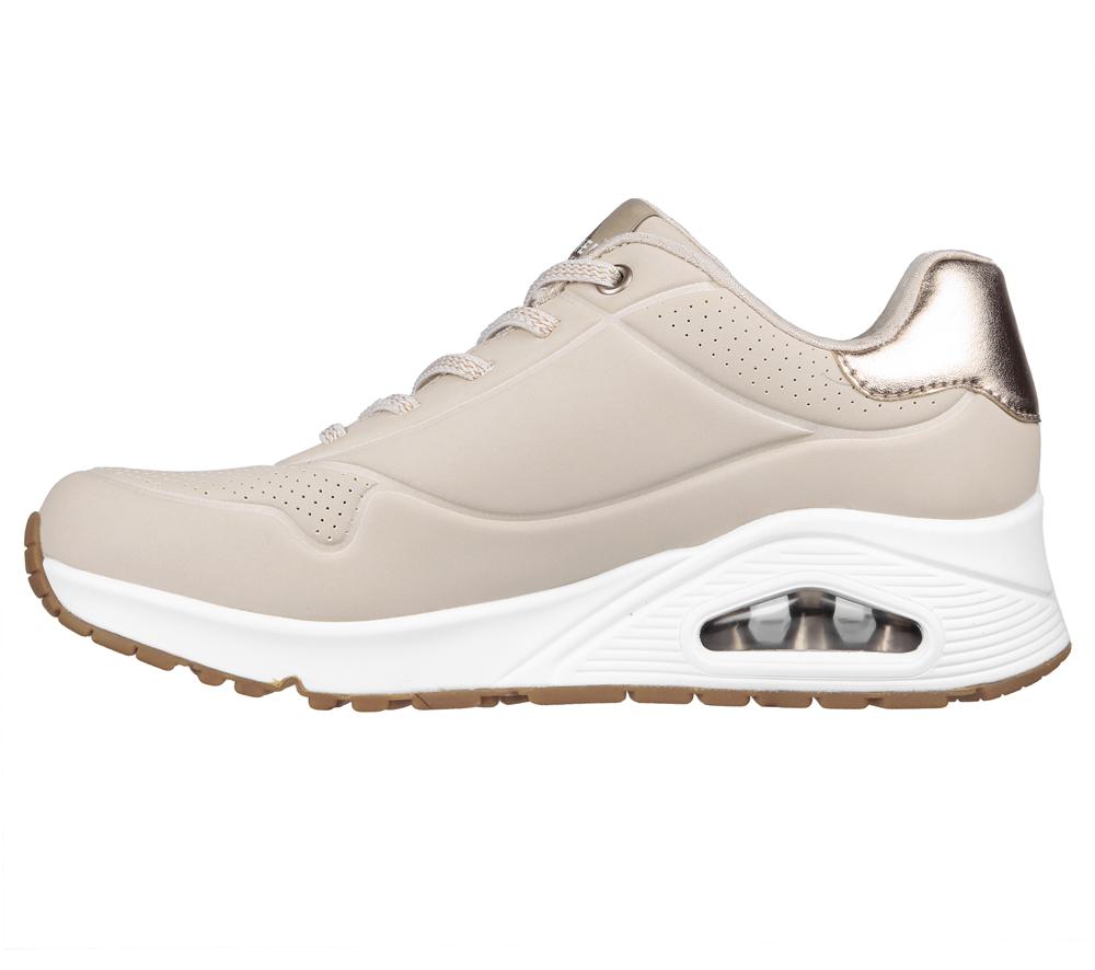 Women Skechers Uno - Shimmer Away Wedges Natural White  USA |  4706-LYTUS
