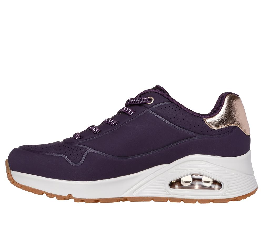 Women Skechers Uno - Shimmer Away Wedges Dark Purple  USA |  3296-KUDSZ