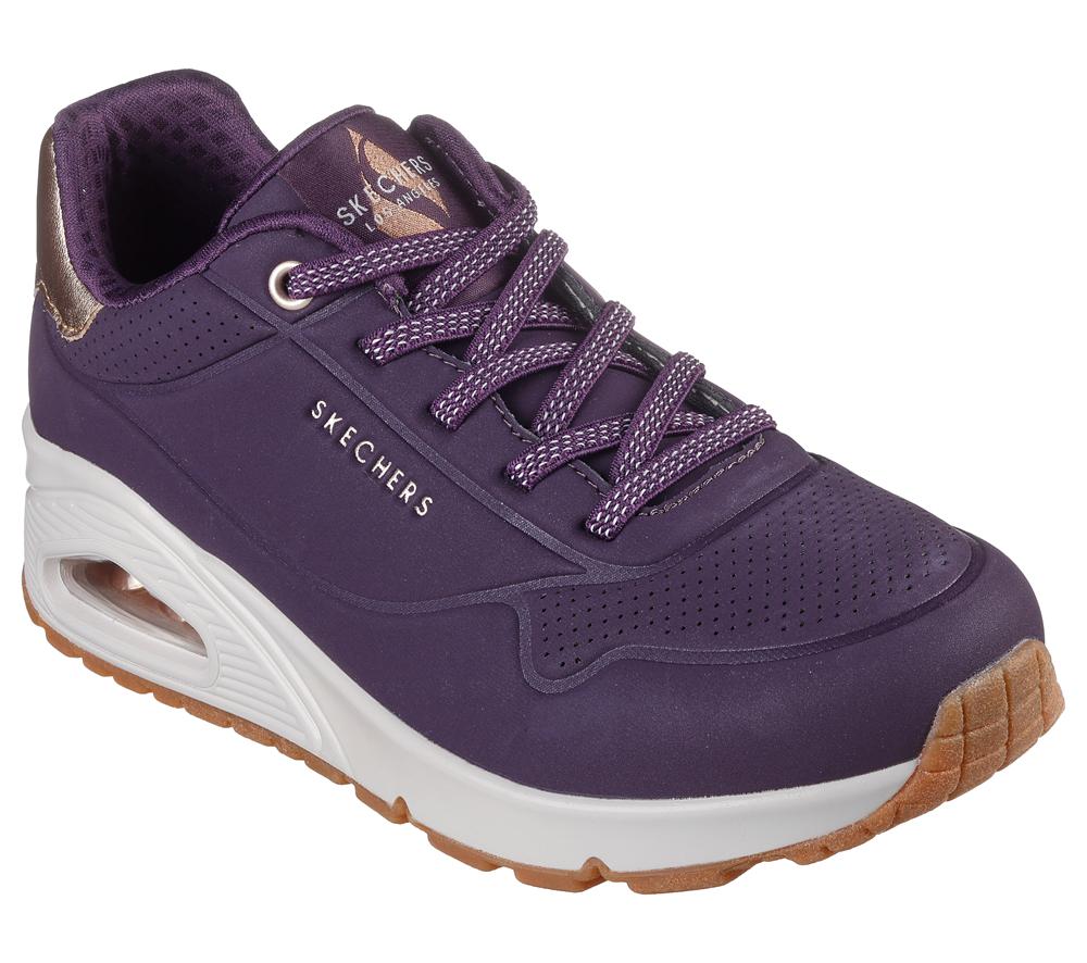 Women Skechers Uno - Shimmer Away Wedges Dark Purple  USA |  3296-KUDSZ