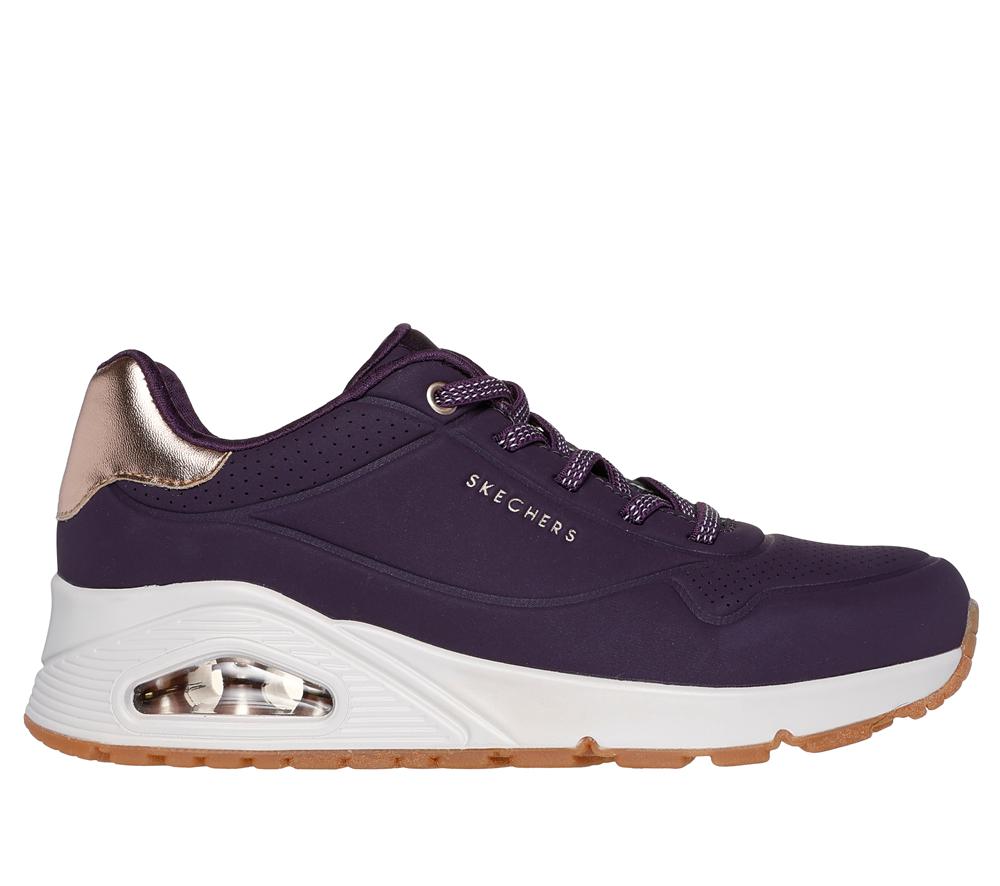 Women Skechers Uno - Shimmer Away Wedges Dark Purple  USA |  3296-KUDSZ