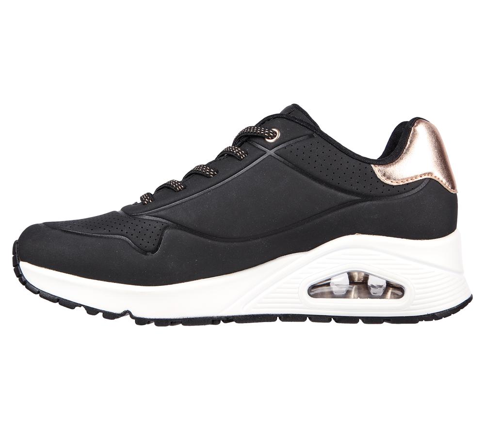 Women Skechers Uno - Shimmer Away Wedges Black  USA |  3629-AFXDK