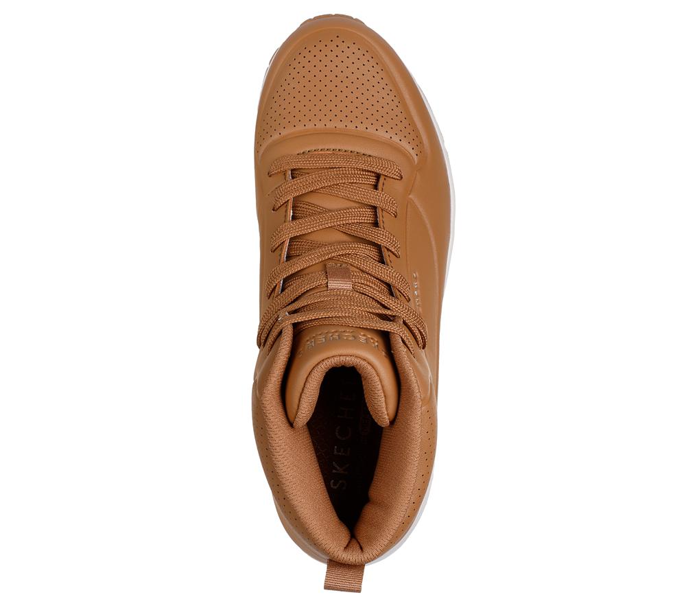 Women Skechers Uno - Stand High Boots Chestnut Brown  USA |  3981-WXRCU