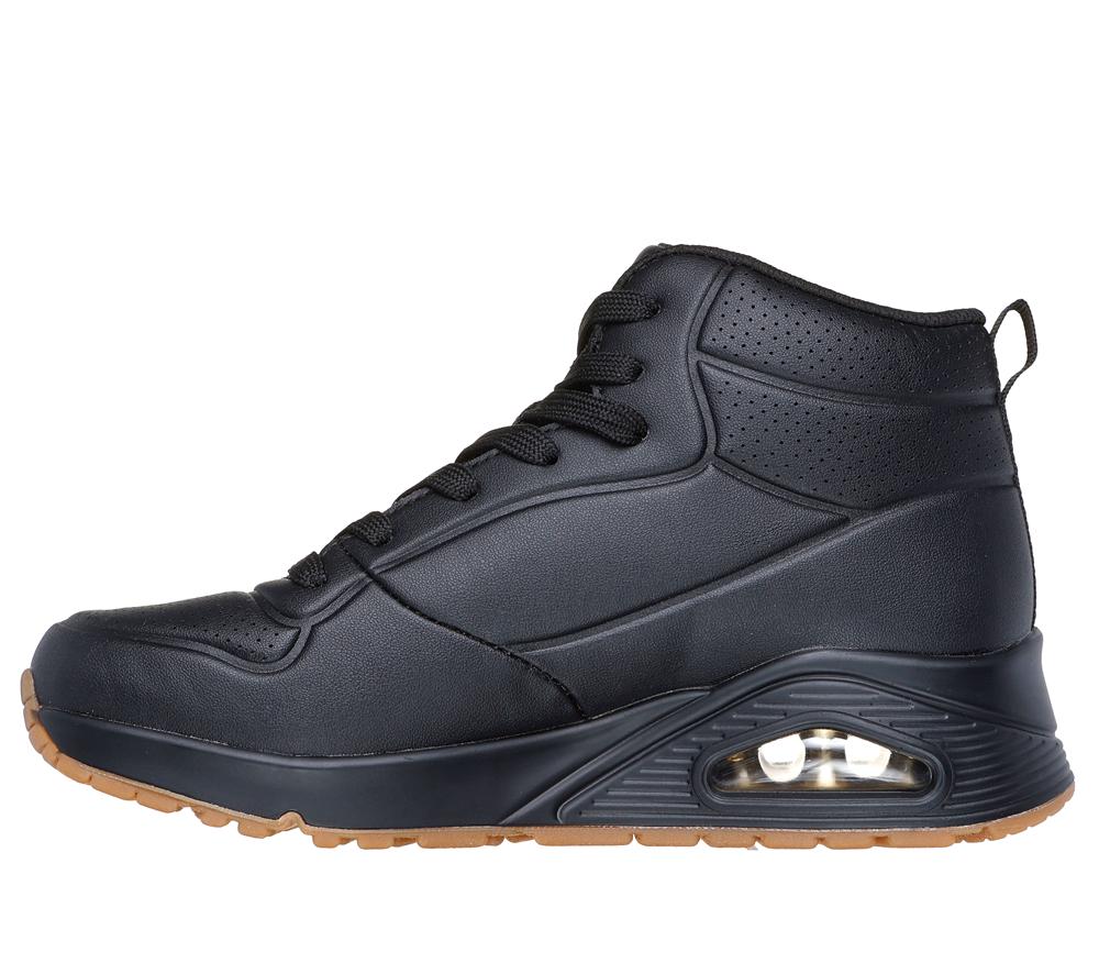 Women Skechers Uno - Stand High Lace Up Shoes Black  USA |  8362-PHTDA