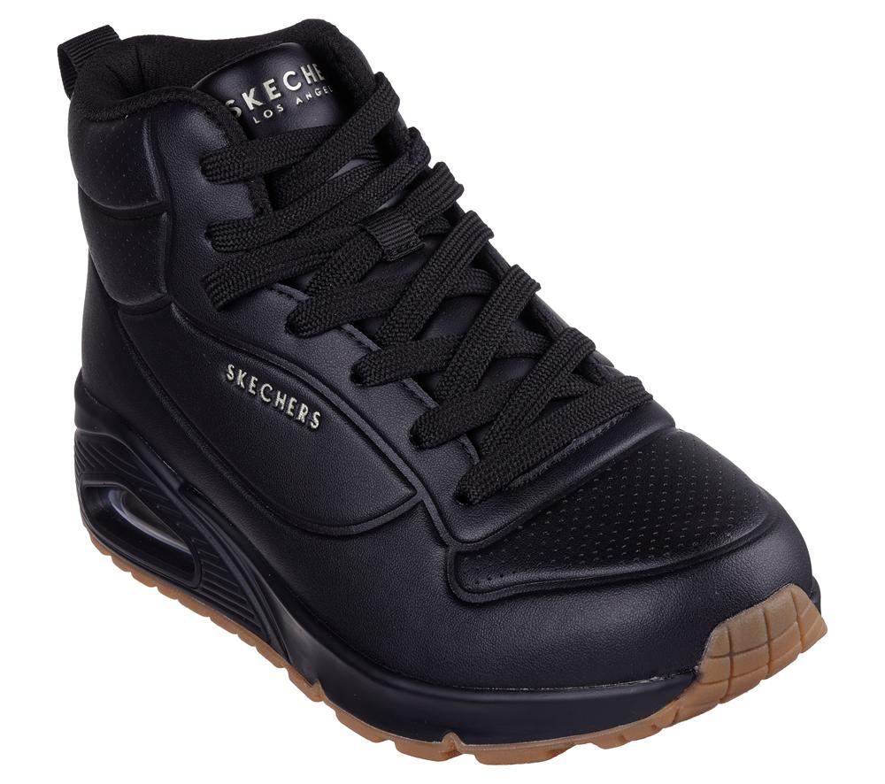 Women Skechers Uno - Stand High Lace Up Shoes Black  USA |  8362-PHTDA