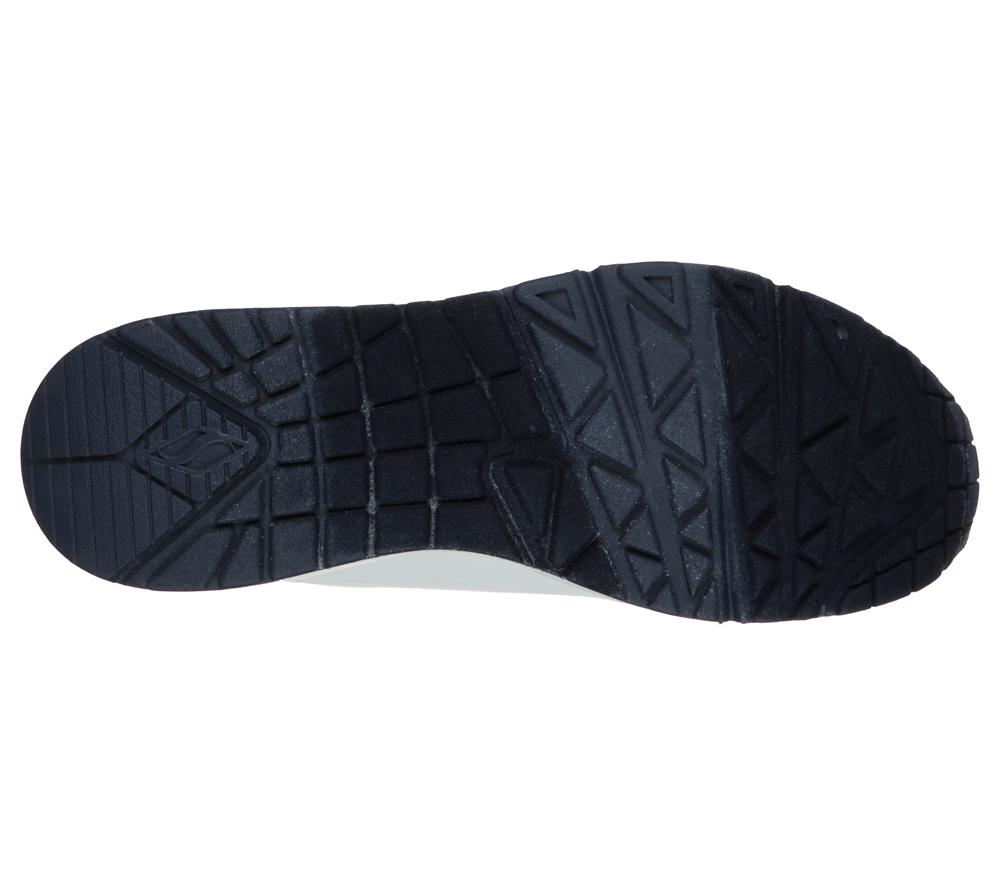 Women Skechers Uno - Stand on Air Lace Up Shoes White / Navy  USA |  2807-COEBA