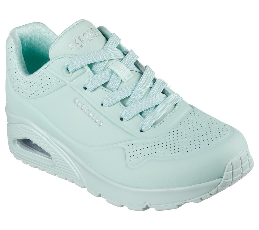 Women Skechers Uno - Stand on Air Lace Up Shoes Seafoam Turquoise  USA |  8543-IUBKX