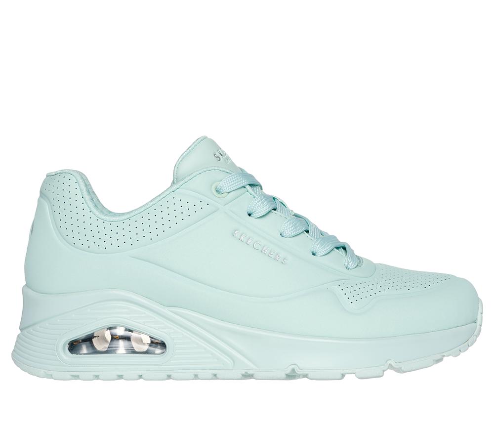 Women Skechers Uno - Stand on Air Lace Up Shoes Seafoam Turquoise  USA |  8543-IUBKX