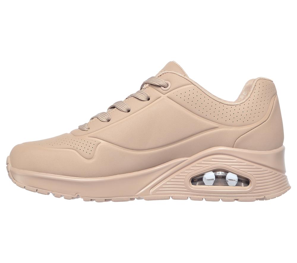 Women Skechers Uno - Stand on Air Lace Up Shoes Sand Khaki  USA |  6918-XUMEF