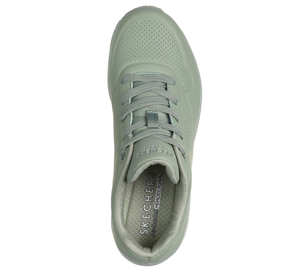 Women Skechers Uno - Stand on Air Lace Up Shoes Sage Turquoise  USA |  2591-XLZCG