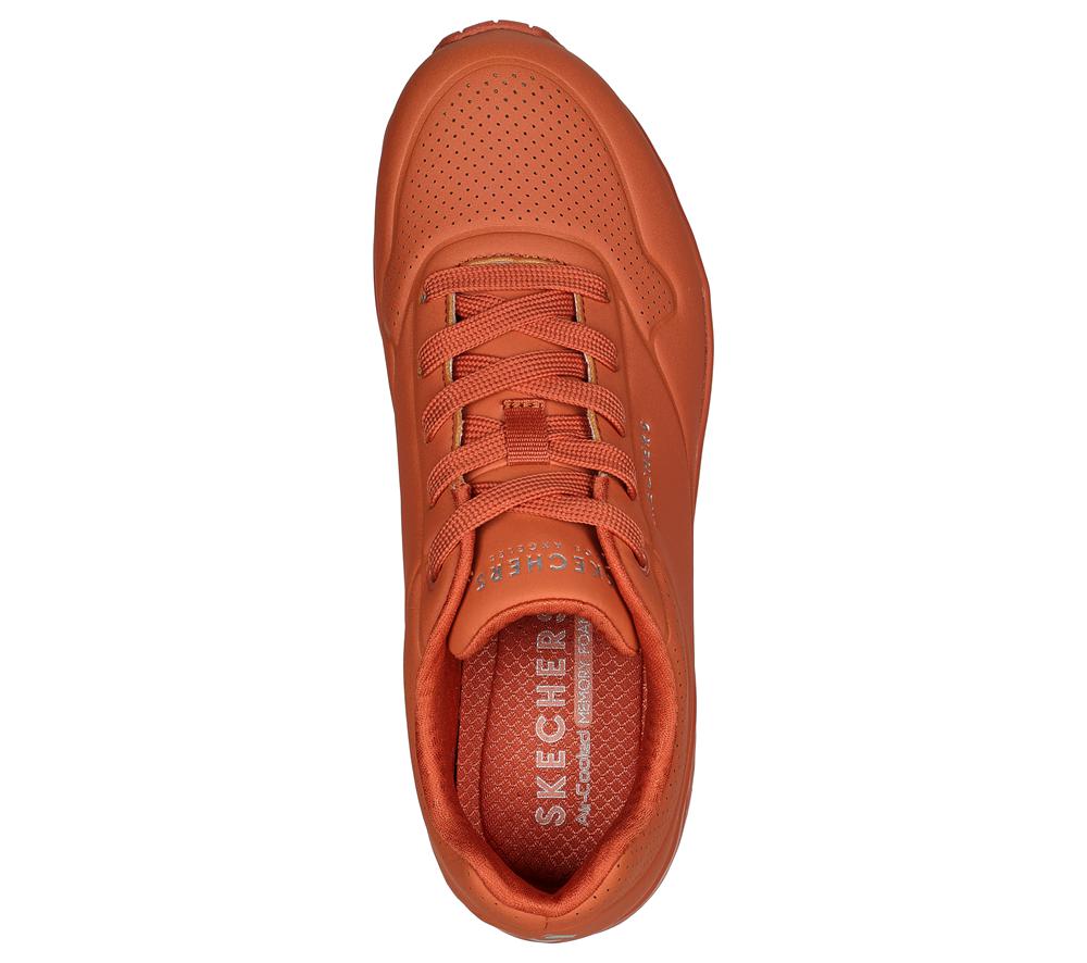 Women Skechers Uno - Stand on Air Lace Up Shoes Rust Orange  USA |  3647-SAVWQ