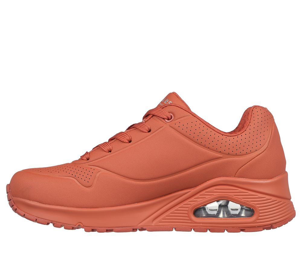 Women Skechers Uno - Stand on Air Lace Up Shoes Rust Orange  USA |  3647-SAVWQ