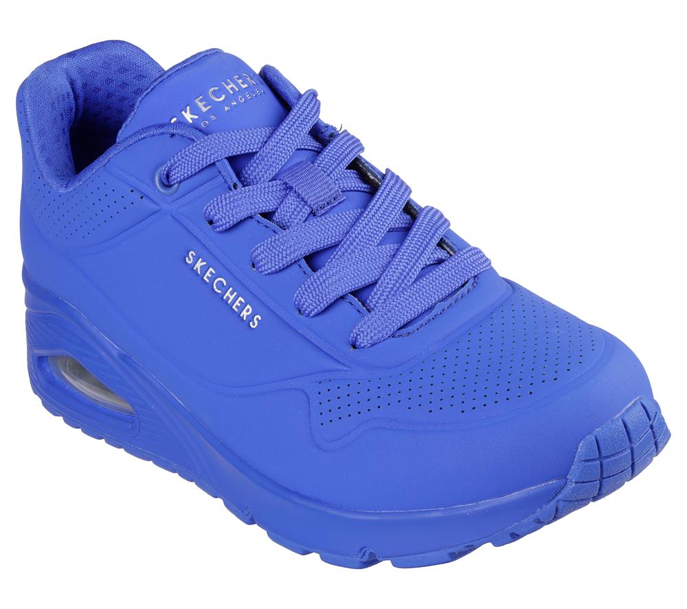 Women Skechers Uno - Stand on Air Lace Up Shoes Royal Blue  USA |  4683-WELKF
